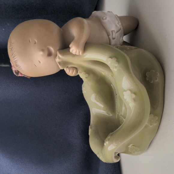 Handcrafted porcelain desk letter & coin holder set - Picture 3 of 13